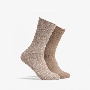 Clarks 2 Pack Marled Crew Sock Khaki | CLKS-84170