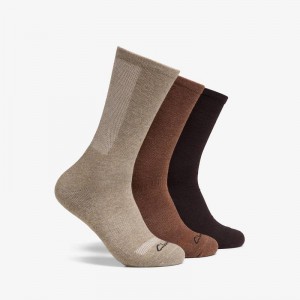 Clarks 3 Pack Sport Crew Sock Khaki | CLKS-84169