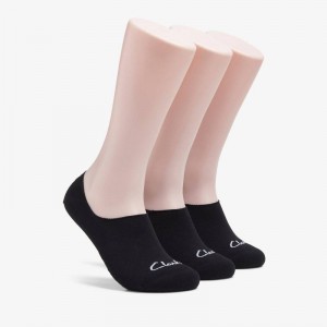 Clarks 3 pack Solid Liner Sock Nere | CLKS-84175