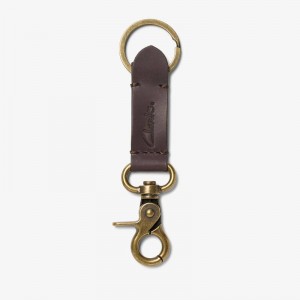 Clarks Oiled Leather Key Fob Marroni | CLKS-84143