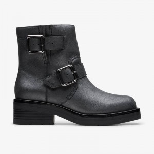 Clarks Rebelle Buckle Blu Grigie Metal | CLKS-85516
