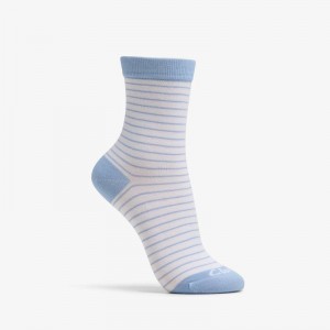 Clarks Stripe Crew Bamboo Sock Blu Chiaro | CLKS-84667