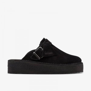 Clarks Trek Wedge Mule Nere | CLKS-84759
