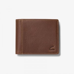 Clarks Weathered Pebble Slimfold Wallet Marroni | CLKS-84163